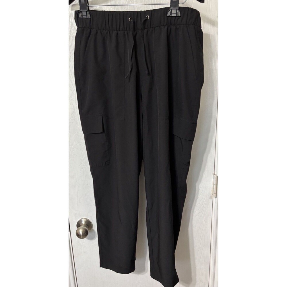 Old Navy Woman’s Capris Size L Black Stretch Tech Drawstring Elastic Waist